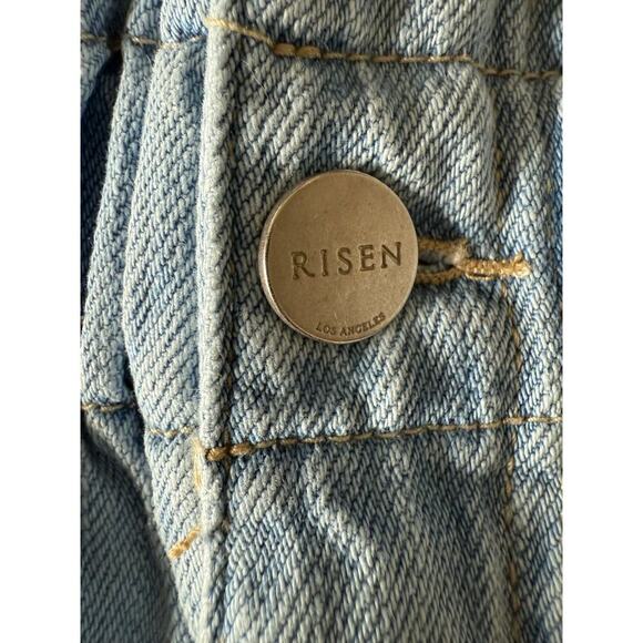Risen High Waist Relaxed Distressed Jeans Womens 5/27 Frayed Hems - Picture 7 of 9